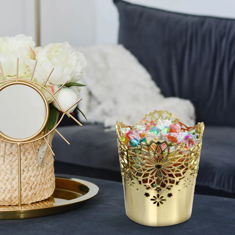 

3Pcs Candy Baskets Party Snack Box Hollow Candy Cup Lace Food Bucket