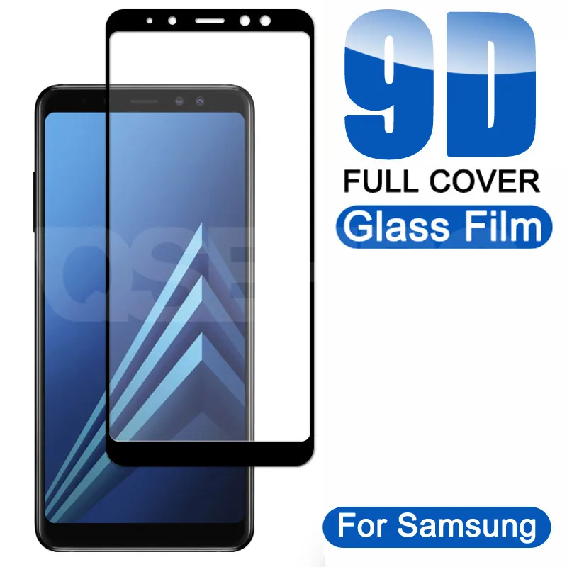 9D Protective Glass On the For Samsung Galaxy A5 A7 A9 J2 J8 2018 A6 A8 J4 J6 Plus 2018 Tempered Glass Screen Protector Film