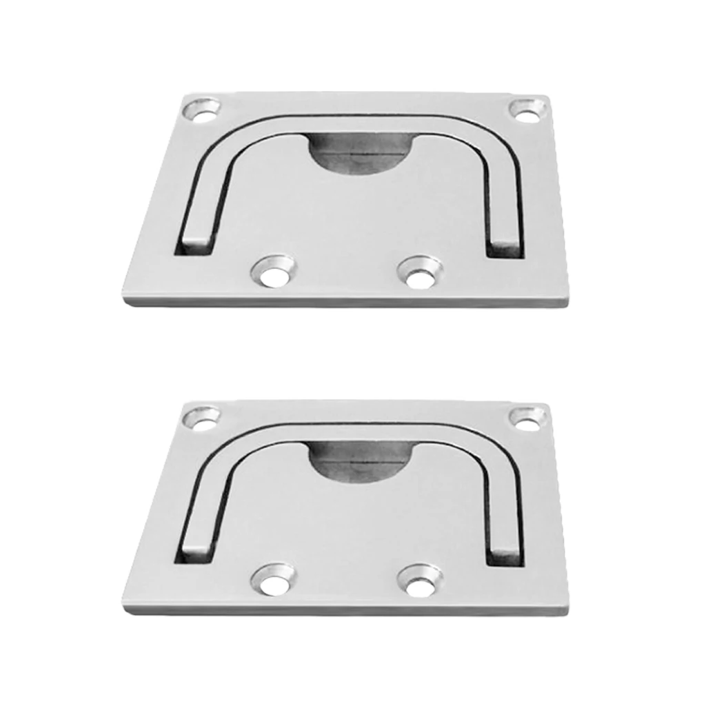 

2pcs 76x 57mm Marine 316 Stainless Steel Boat Hatch Lift/Pull Handle+ Screws