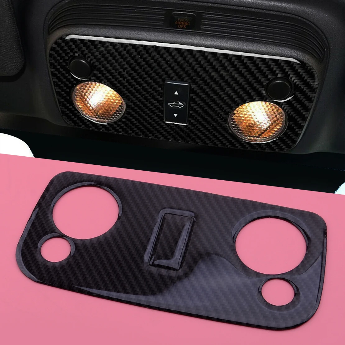 

Автомобильный карбоновый передний светильник для чтения рамка Накладка подходит для Ford Mustang 2009 2010 2011 2012 2013