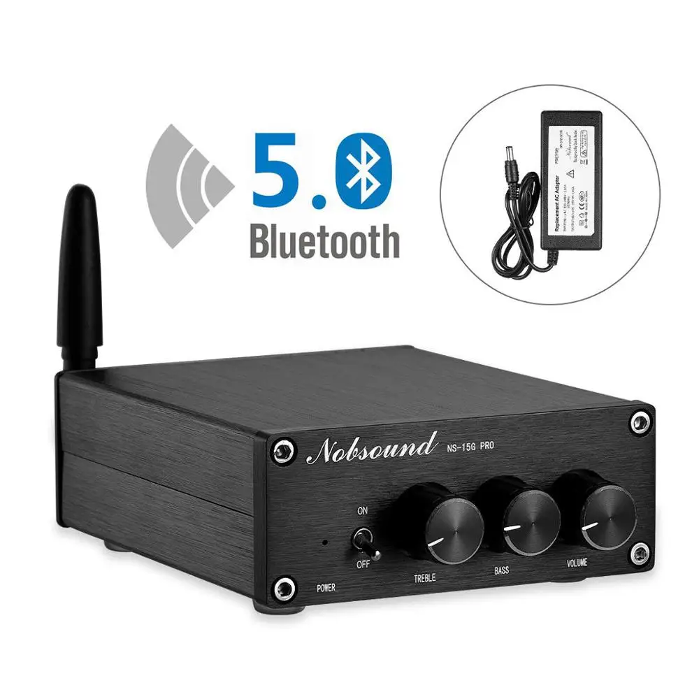 With Power Supply Douk аудио мини Bluetooth 5,0 TPA3116 цифровой аудио усилитель HiFi класса D стерео усилитель мощности PCM5102A декодирование ЦАП 100 Вт* 2 - Цвет: With Power Supply