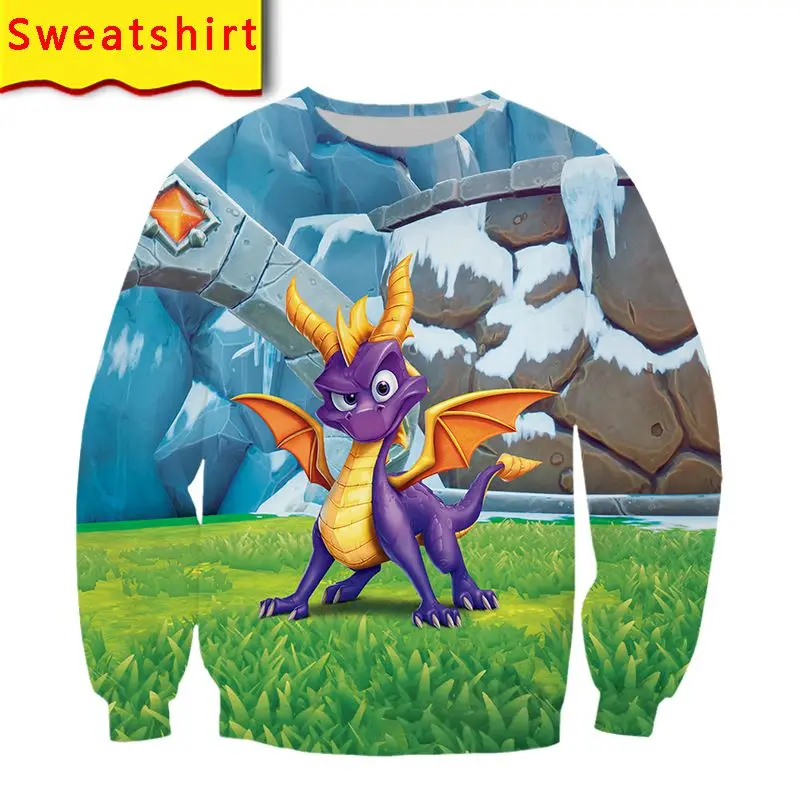 

spyro the dragon hoodie sweatshirt 3d print men harajuku pullover jacket streetwear tee shirt funny pants anime clothes blanket