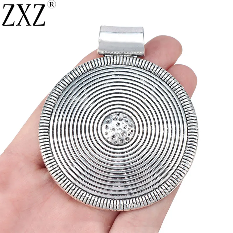 ZXZ 2 шт. большая племенная Подвеска Медальон спиральные круглые подвески для