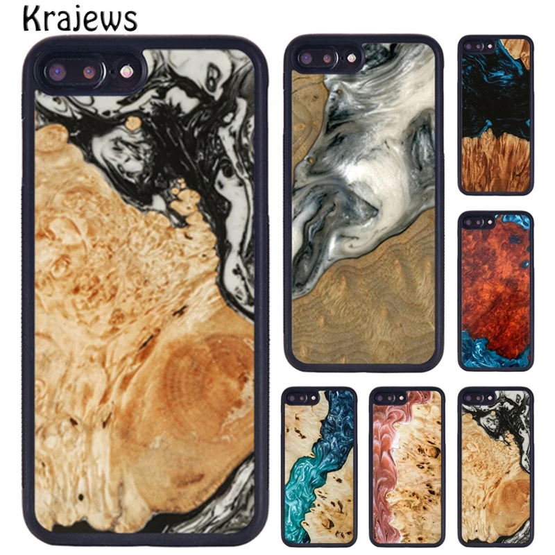 Роскошный Деревянный полимерный защитный чехол krajew для телефона iPhone X XR XS 11 12 Pro MAX