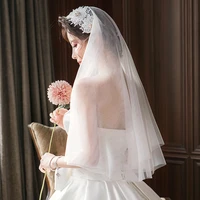 pearl veils wedding free shipping for women elegant accessories simple white bridal veil hair accessory