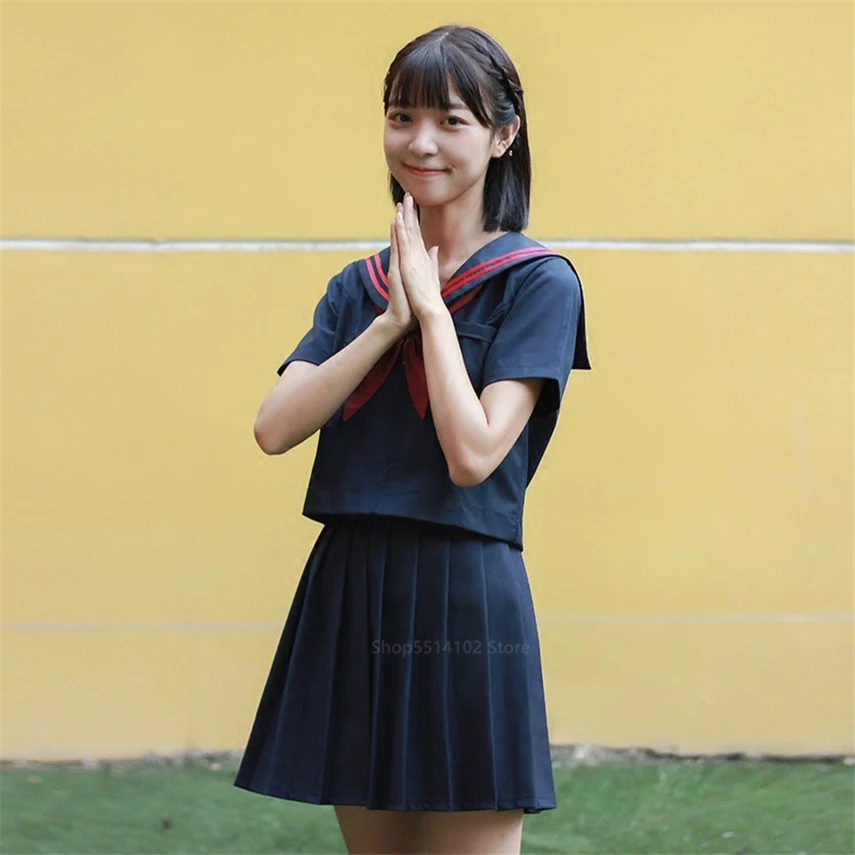 Матросский морской японский Kawaii школьная форма для девочек корейская мода