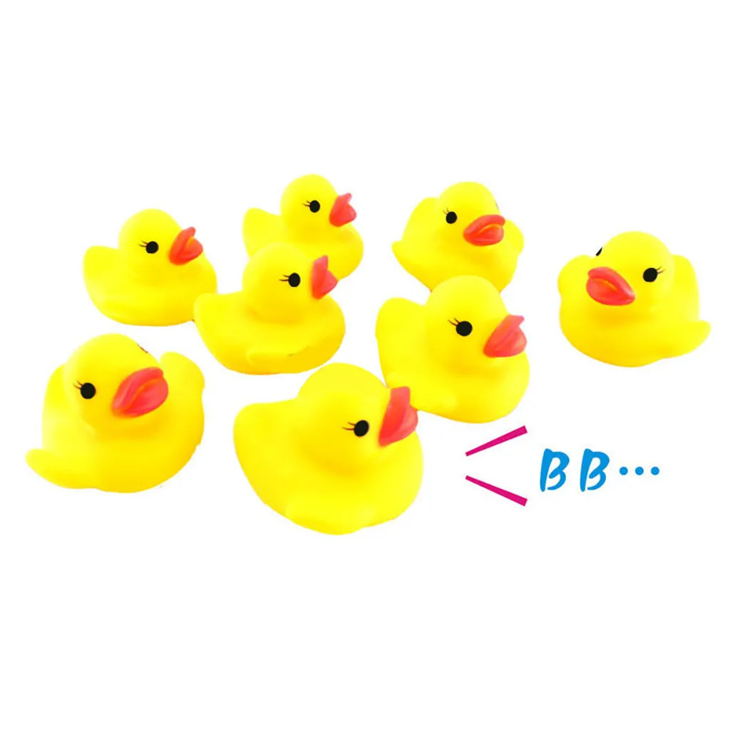 

20/50pcs Cute Mini Yellow Rubber Ducks Bathing Floating Ducky Baby Shower Toys Squeaky Bathing Toy For Baby Soft Rubber Float#5