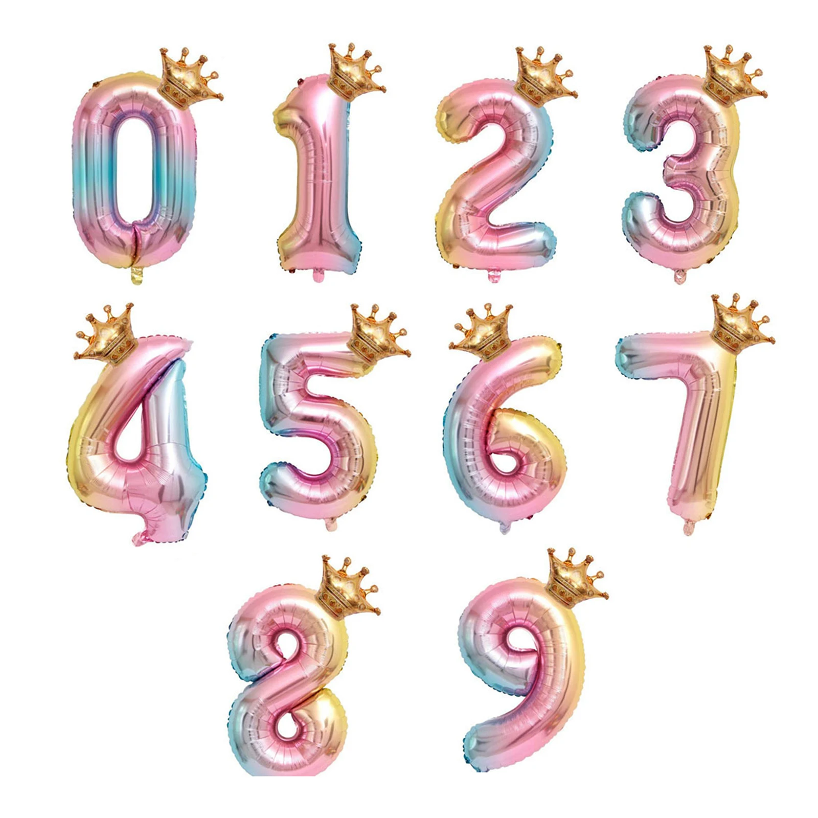 

Digital Crown Number Aluminum Film Balloon 32" Anniversary Wedding Decor