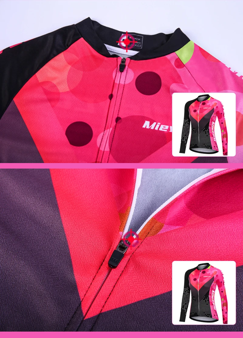 

100% Polyester Women Cycling Jersey Quick Dry Ciclismo Bicycle Shirt Spring Autumn Full Sleeve Road Cycling Clothes Bike Jersey