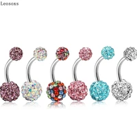 leosoxs 1 piece europe and the united states selling stainless steel navel nail navel ring puncture jewelry belly button ring