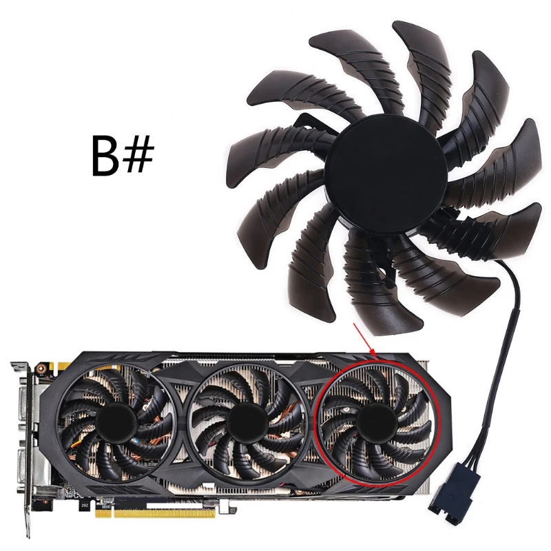 1/3 шт. 75 мм 2/3pin T128010SU Вентилятор Охлаждения видеокарты для Gigabyte GTX970 A0KB