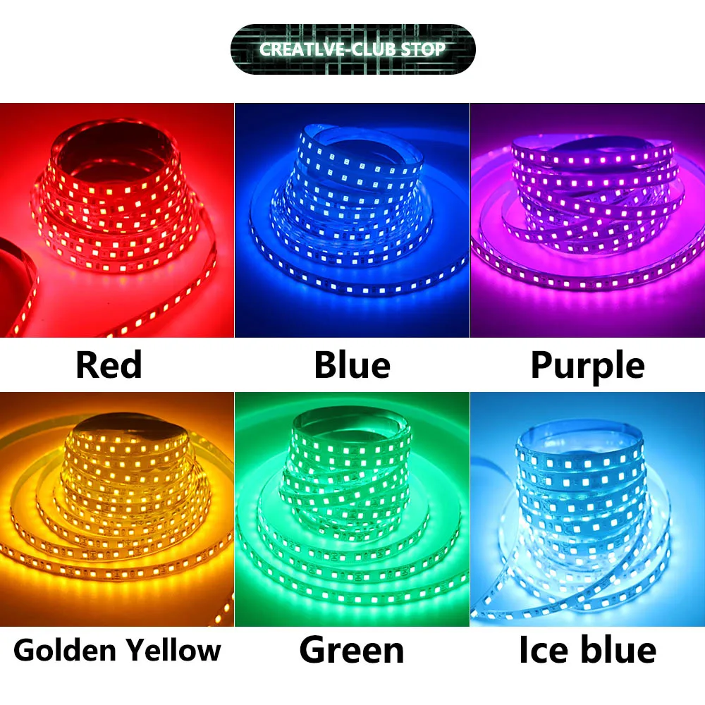 5M Roll Led Strip DC12V SMD2835 Not Waterproof RGB 6 Color For Bar Party Event Program Dance Party Decoration Light Strip Tape
