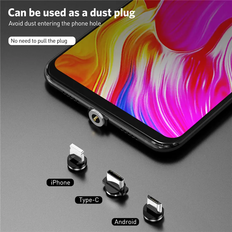 Магнитный кабель LOVECOM 2 м быстрая зарядка Micro USB Type-C для iPhone 11 Samsung Huawei Xiaomi зарядный |