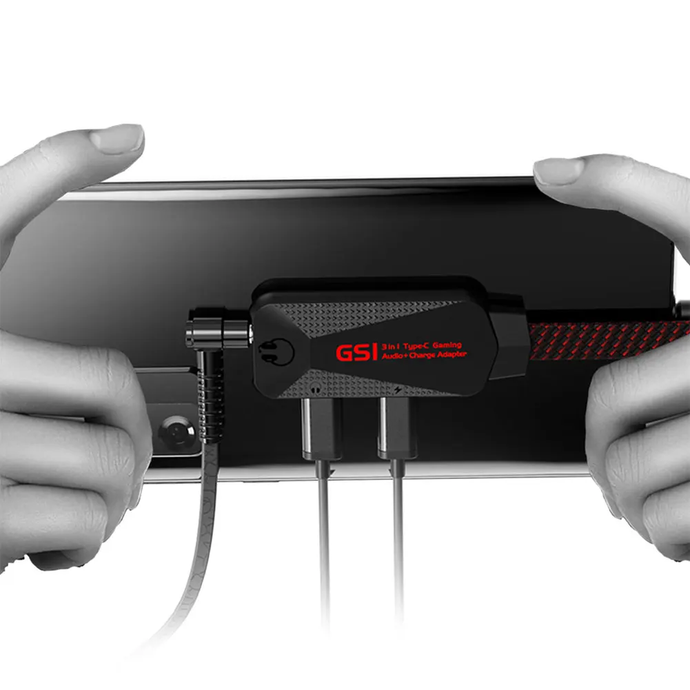 

3 в 1 Мобильная игровая звуковая карта высокой четкости Type-C PD 、 QC Быстрая зарядка для телефона звуковая карта зарядное устройство адаптер дл...