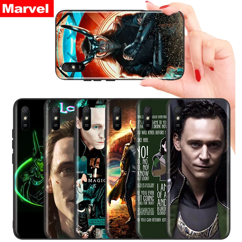 

Silicone Black Cover Marvel Avengers Loki For Xiaomi Redmi K40 K30i K30T K30S K20 10X GO S2 Y2 Pro Ultra Phone Case