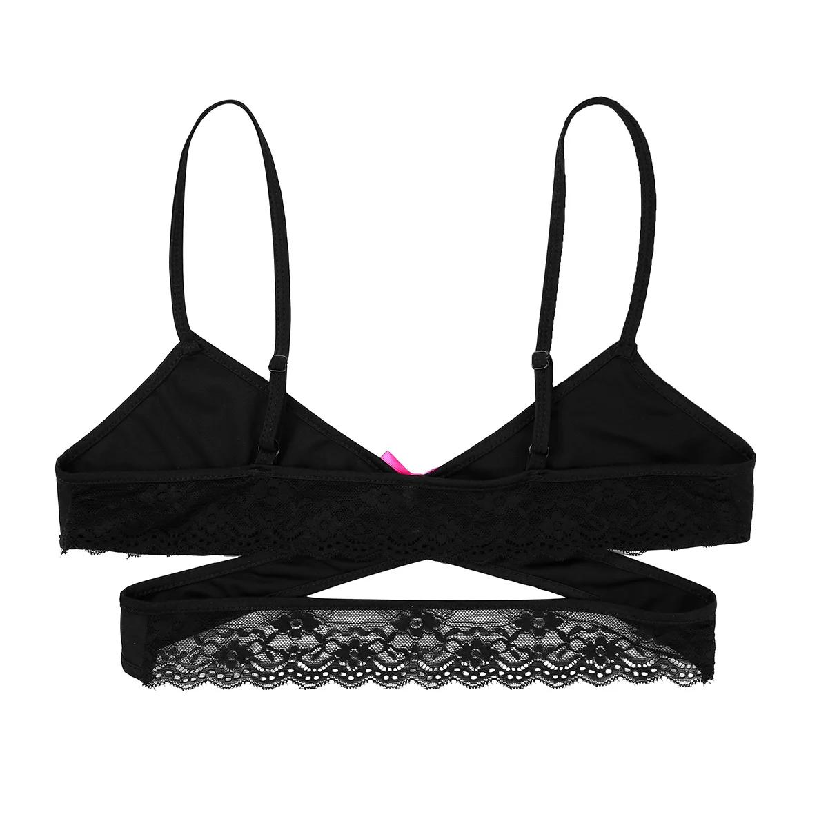 Мужской бюстгальтер без косточек розовое кружевное нижнее белье для геев