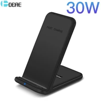DCAE 30W Wireless Charger Stand For iPhone Induction Type Fast Charge Dock for Samsung S20 S10 Phone Holder
