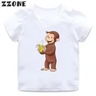 Новинка 2020, летняя футболка для маленьких мальчиков, детские футболки с рисунком любопытного Джорджа, забавная обезьянка, детские топы для девочек, одежда