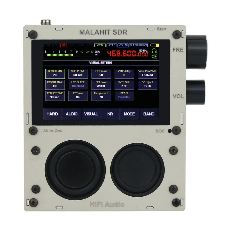 V1.10C 50Khz-2GHZ Malachite SDR Radio Malahit DSP Receiver AM/SSB/NFM/WFM+Speaker+Battery+Metal Case+Expansion Board | Электроника