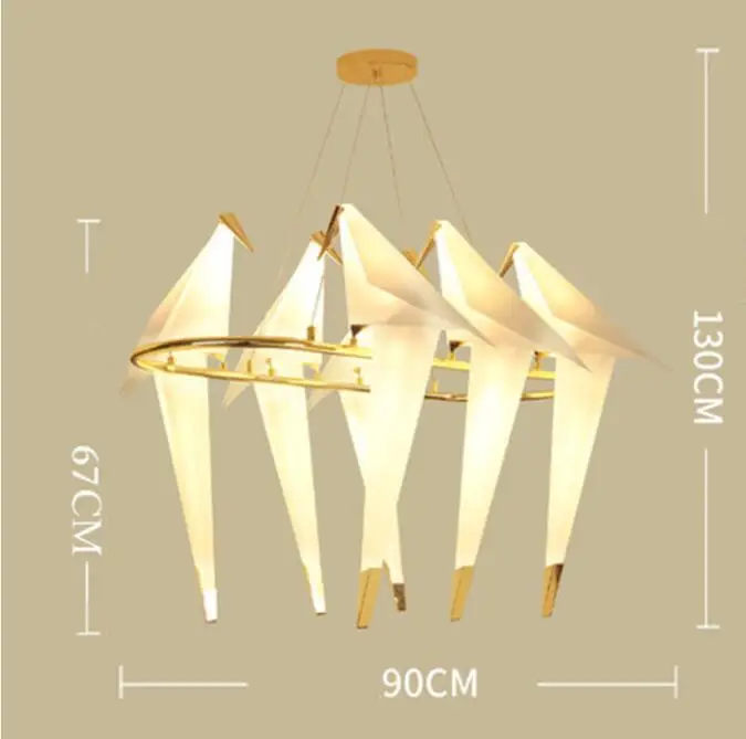 chandelier 6H Современная металлическая люстра в скандинавском стиле для ресторана, гостиной, столовой, детской комнаты, светодиодный подвесной светильник в виде птицы - Цвет корпуса: chandelier 6H