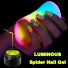 Светящийся гель для ногтей с изображением паука франшеска, светящийся эластичный клей для рисования, фототерапия, гель для дизайна ногтей на Хэллоуин TSLM1