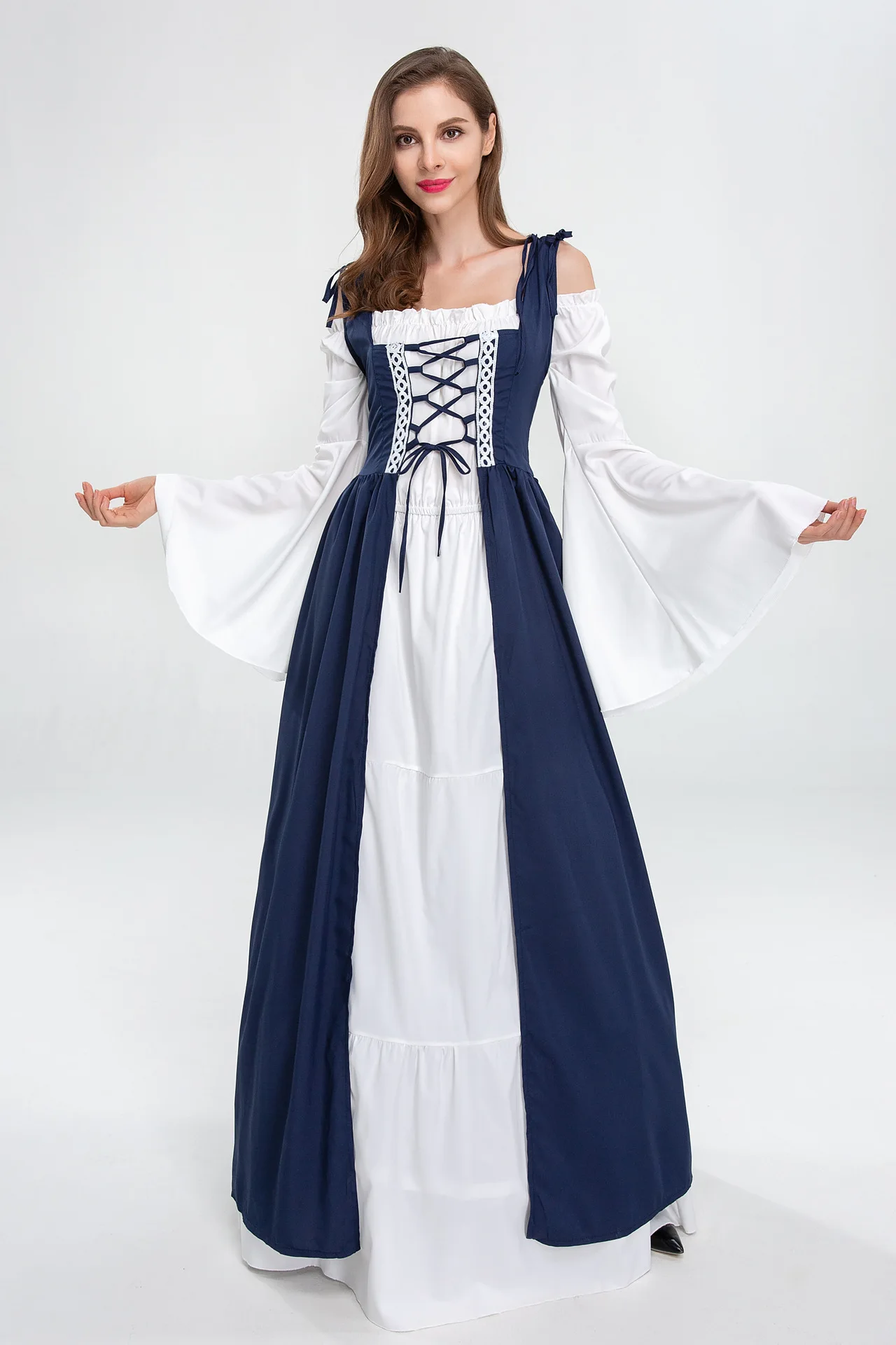 Средневековое платье Косплей корсет с длинным рукавом костюмы на Хэллоуин