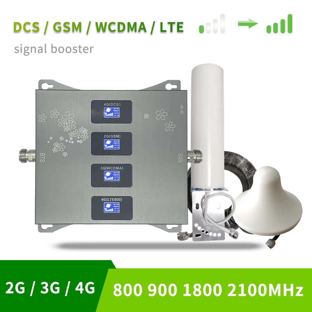 Усилитель сотового телефона 2G 3G 4G 800 900 1800 2100 МГц мобильного сигнала LTE