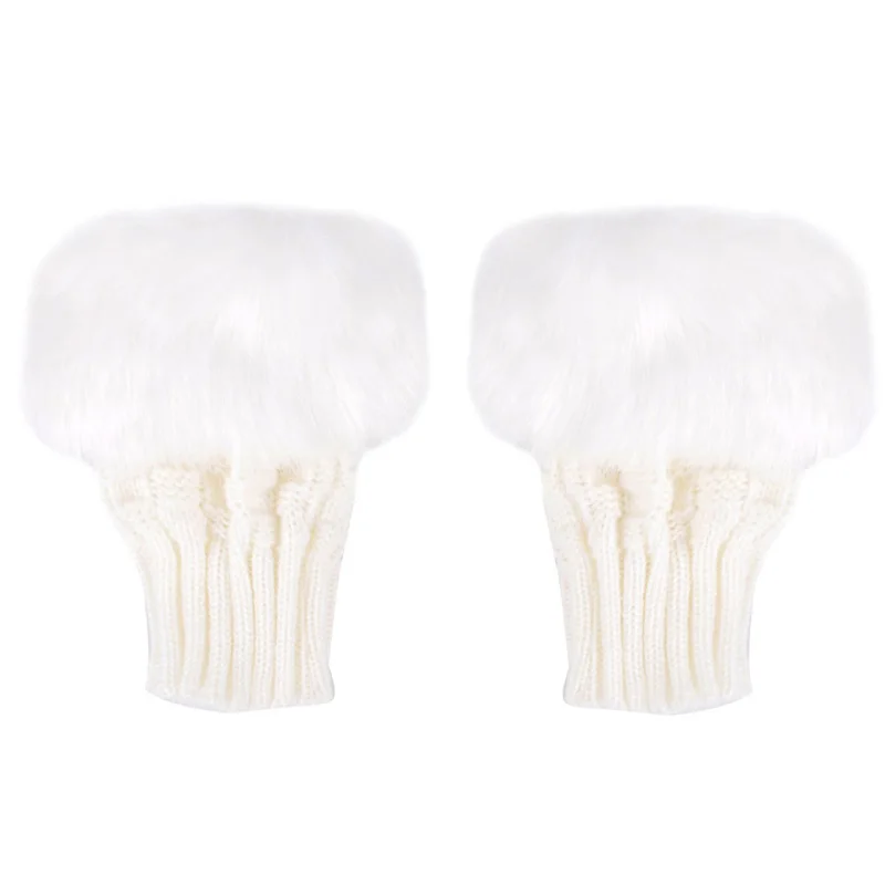 

Fashion Winter Women Gloves Plush Faux Fur Knitting Wool Keep Warm Short Mitten Fingerless Lady Girl Half Finger Glove SWD889