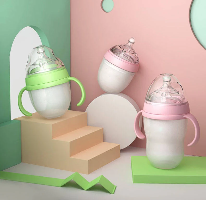 Бутылочка для грудного молока с широким горлышком Мягкая силиконовая бутылочка