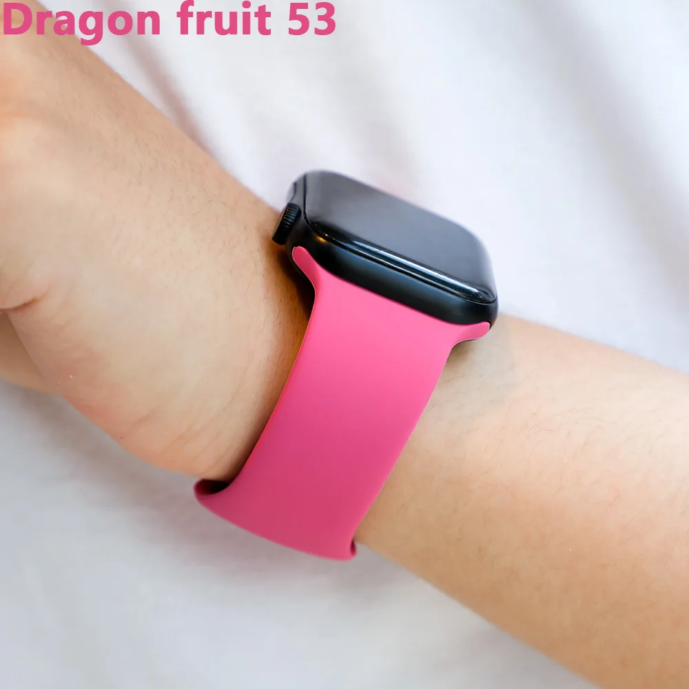 Dragon fruit 53 Спортивный ремешок для Apple Watch ремешок 44 мм 40 4 3 iwatch ремешок 42 мм 38 мм силиконовый pulseira ремешок для часов Браслет Apple watch 5 ремешок 44 мм - Цвет ремешка: Dragon fruit 53