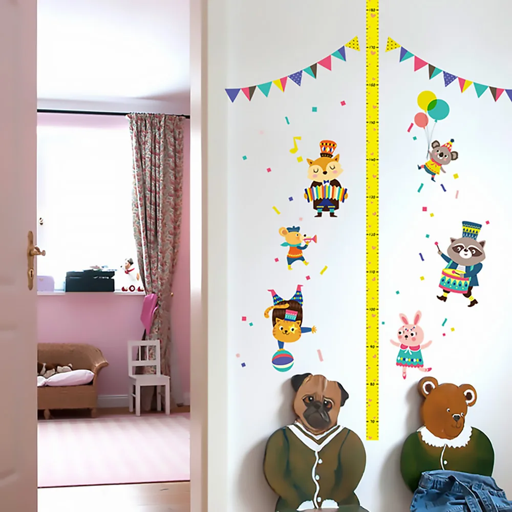 

Детские милые Мультяшные наклейки для измерения высоты, настенные наклейки для детских комнат, диаграмма роста, настенные наклейки для дет...