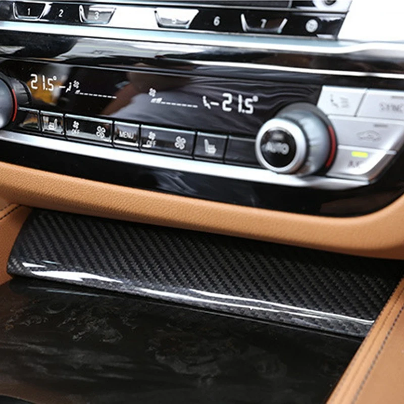 

Car Real Carbon Fiber Cup Holder Up Decoration Cover Trim Accessories for -BMW 5 Series G30 G38 2017-2018