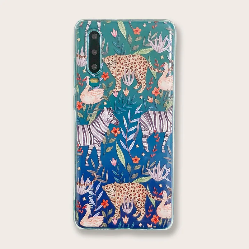 

New Huawei transparent painted animal phone case for P20 / P30 / P30 Pro / Mate 20 TPU all-inclusive mobile phone case