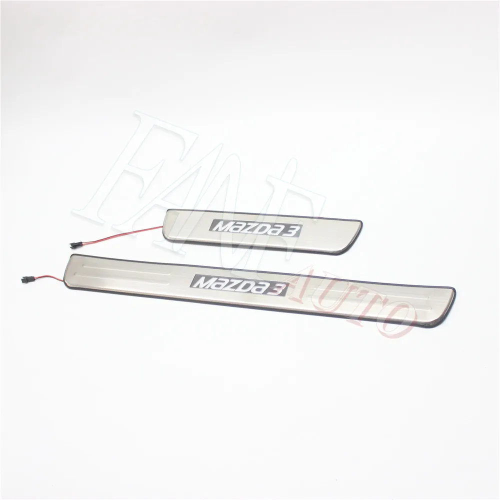 Светодиодная Накладка на порог из нержавеющей стали защитная для Mazda 3 Mazda3 2003