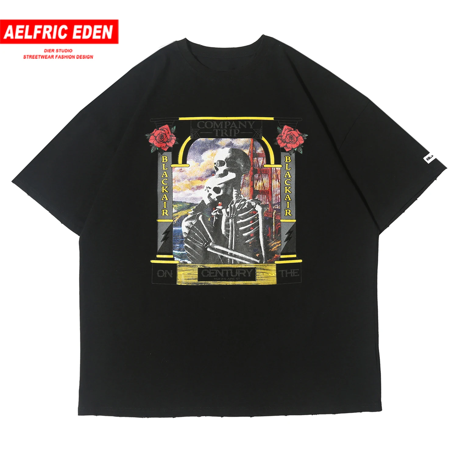 Aelfric Eden череп пара печать мужская футболка 2020 хип хоп Харадзюку Свободные топы