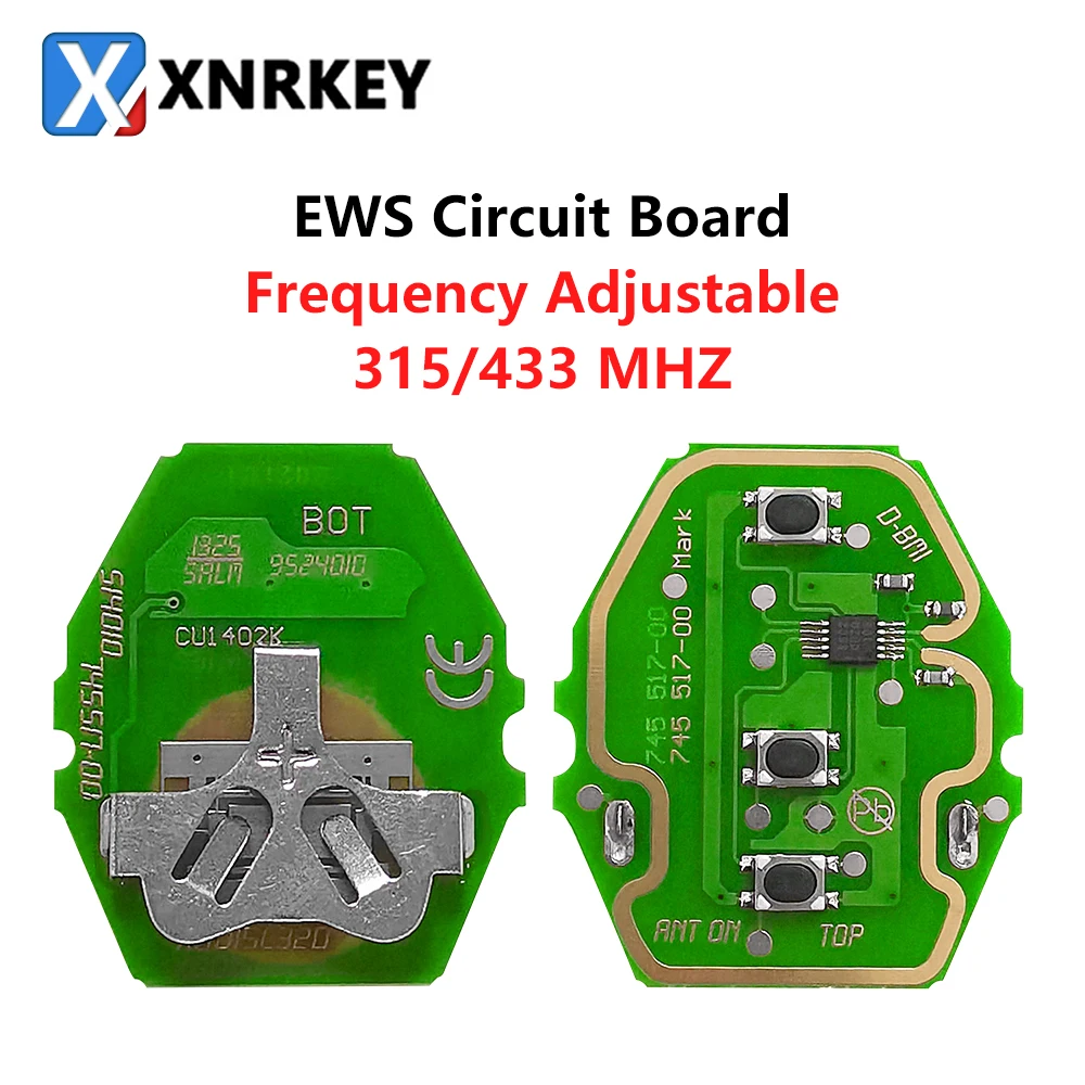 XNRKEY Remote Key PCB for BMW 1 3 5 7 X Series E38 E39 E46 EWS System 315/433Mhz 3 Button Replace Car Key Board Without Battery