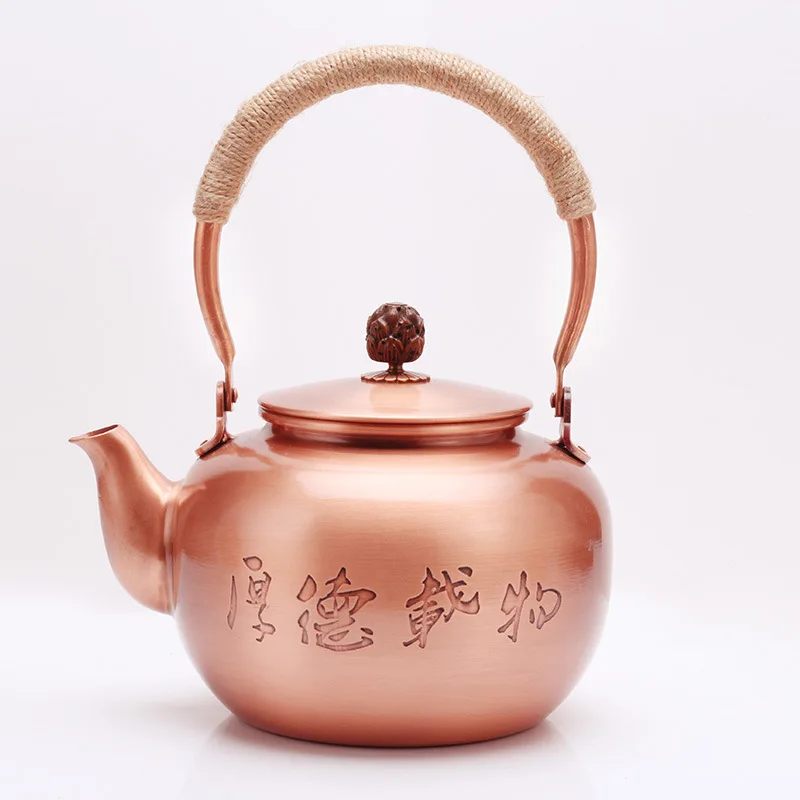 

Classical Copper Pot Semi-manual Japanese Household Beautifully Decorated Thickened Copper Uncoated Anti-scalding Kung Fu Tea