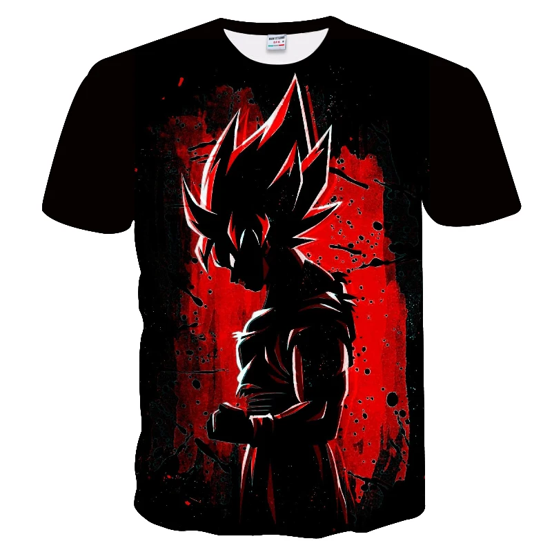 2020 3D с принтом Супер Saiyan Goku Dragon Ball же мужская футболка короткими рукавами и на