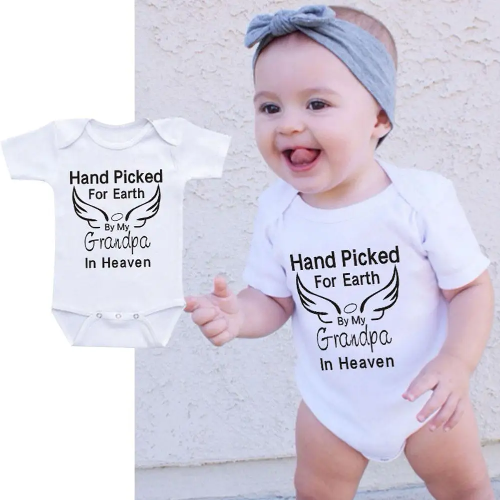

Fashion Trend Cartoon Rompers Baby Boys Girls Loose Version Short Sleeve Letter Print Summer Daily Leisure Sunsuit