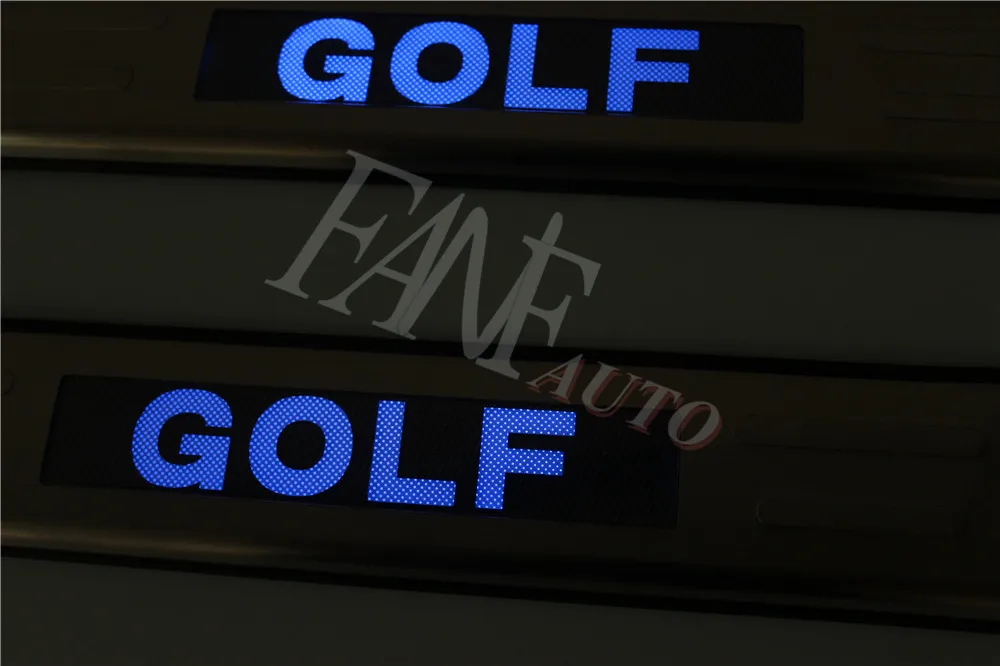 Накладка на порог из нержавеющей стали со светодиодной подсветкой защитная