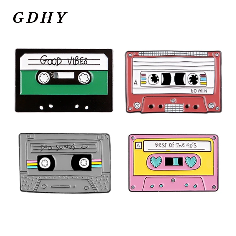 GDHY музыка ленты брошь, эмалированный штифт GOOD VIBES, грустно песни, BEST OF THE 09'S броши для любителей музыки на булавке значок ювелирные изделия в форме оливковой ветки мира