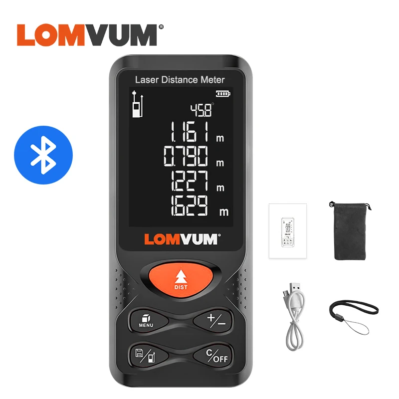 LOMVUM лазерный дальномер Bluetooth USB зарядка электронный рулетка Лазерная цифровая