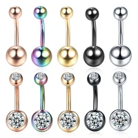 1pc 14g rhinestone piercing navel surgical steel belly button rings navel piercing goth ombligo ball nombril