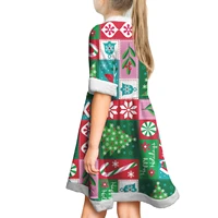 new year 2022 christmas girl costume fashion autumn girls dresses merry christmas printing christmas gift childrens clothing
