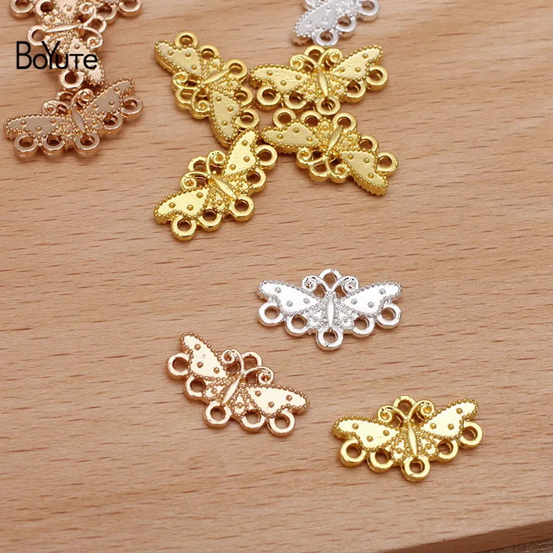 

BoYuTe (200 Pieces/Lot) 11*18MM Metal Alloy Butterfly Charms Connector DIY Handmade Jewelry Findings Components