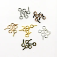 200pcs small tiny mini eye pins eyepins hooks eyelets screw threaded gold clasps hooks jewelry findings for making diy supplies