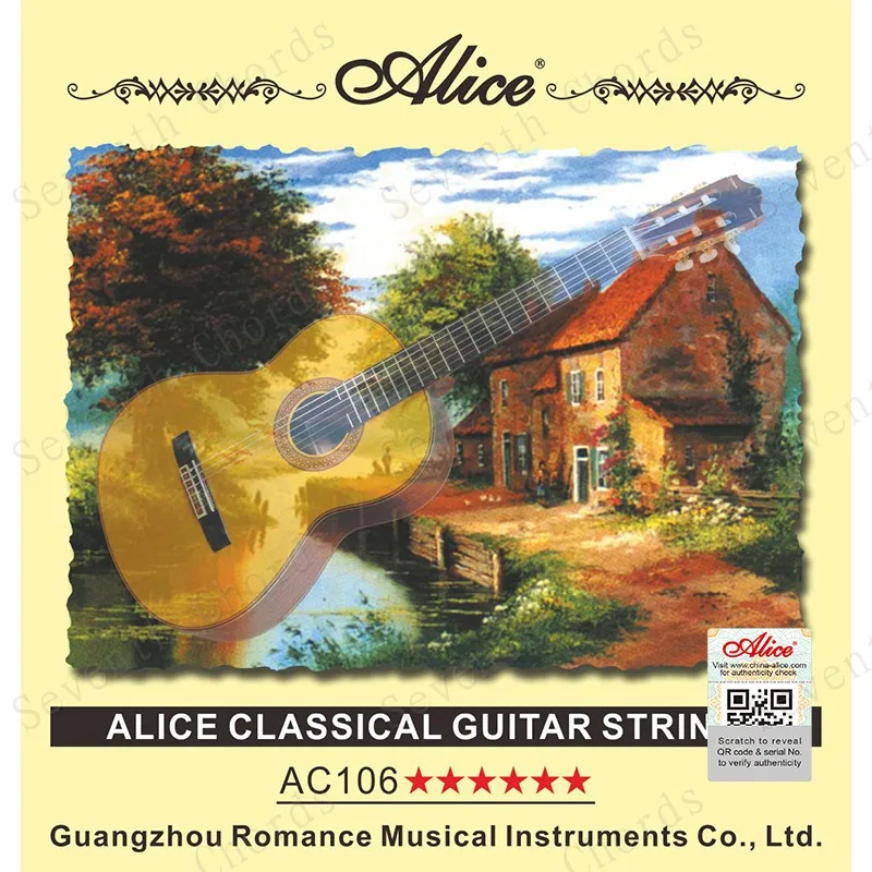 

2 Set Alice A106 Clear Nylon Classical Guitar String set 1st-6th(0285-044) Silver-Plated Copper Alloy Wound