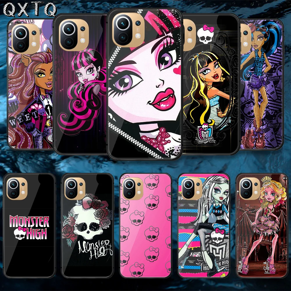 

QXTQ Anime High Monsters Tempered Glass Phone Case Cover For Xiaomi Mi Poco F2 F3 X3 Nfc A3 8 9 10 11 T Pro Lite Ultra Funda