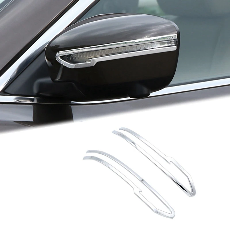 1 pair Car Rearview Side Mirror Chrome Trim Cover &amp 1pcs Stainless Steel Door Sill Scuff Plate for Nissan 2014-2018 | Автомобили и