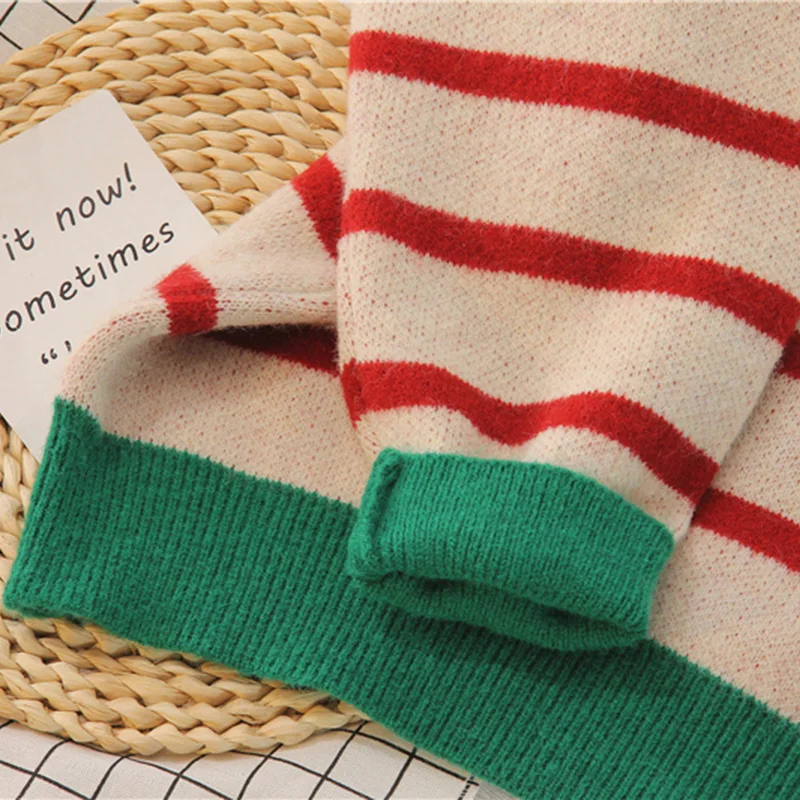 Модный Полосатый женский свитер JMPRS пуловер оверсайз зимний Повседневный